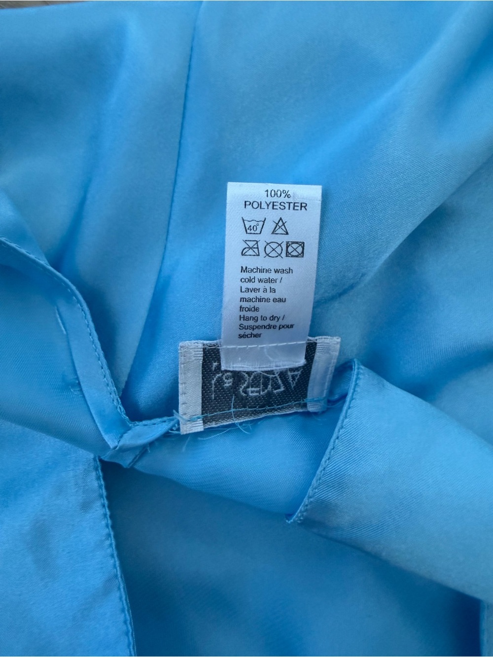 La Senza Blue Satin Slip Dress Y2K Lace Trim Maxi Nightgown Size M - Picture 8 of 9